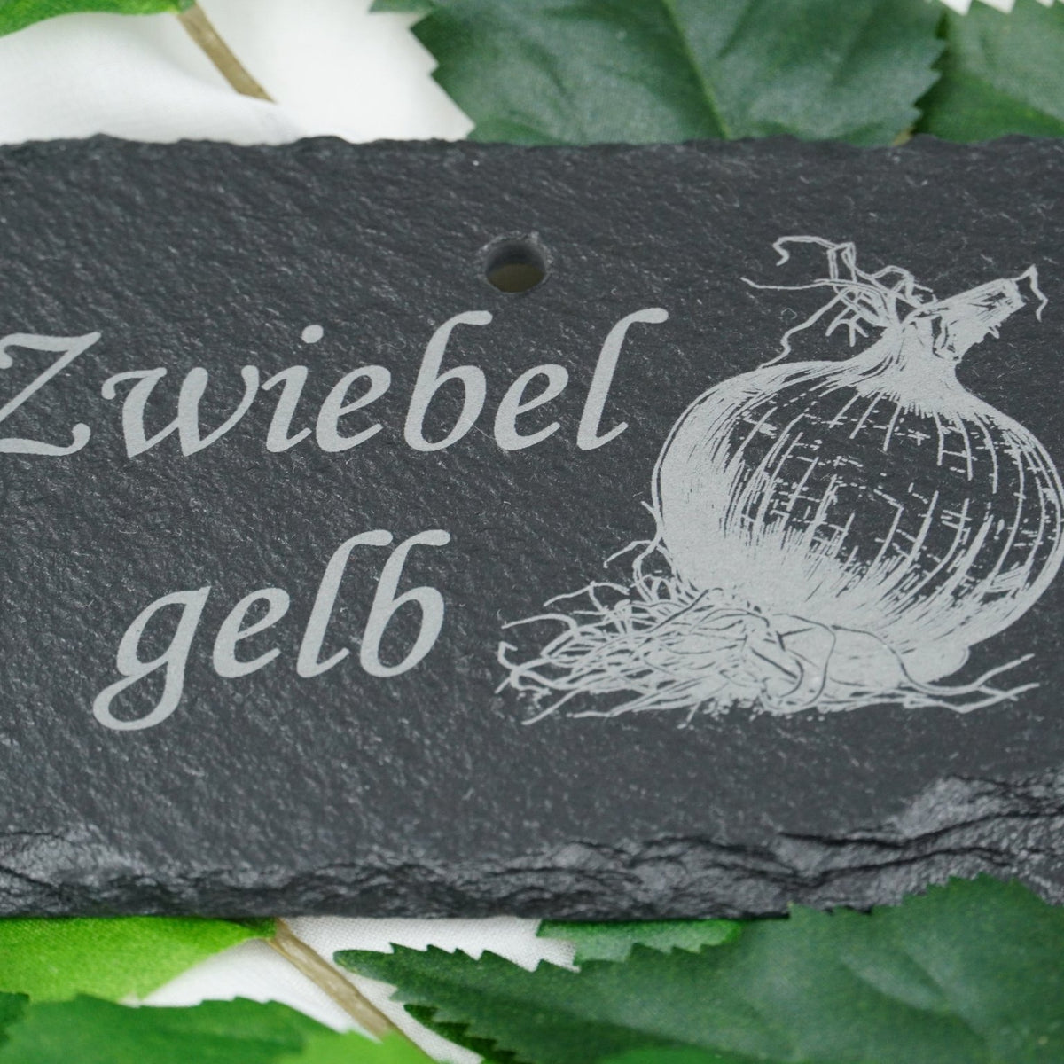 Schieferschild für Gemüse und mehr – Laser graviert & wetterfest - RJC-Circle