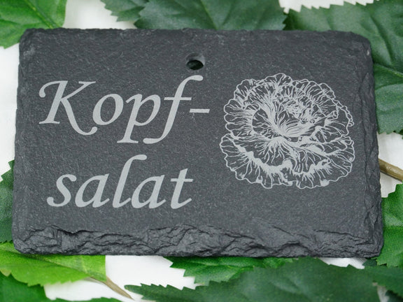 Schieferschild für Gemüse und mehr – Laser graviert & wetterfest - RJC-Circle