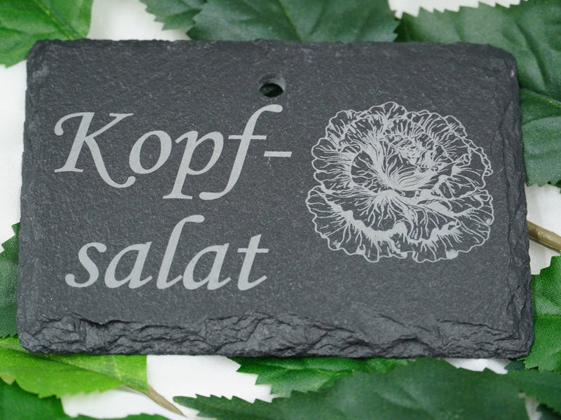 Schieferschild für Gemüse und mehr – Laser graviert & wetterfest - RJC-Circle