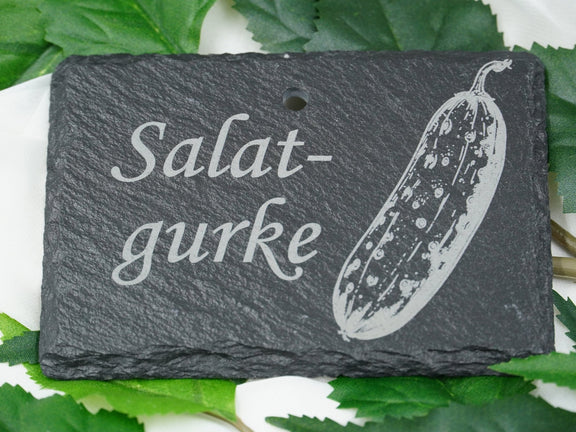 Schieferschild für Gemüse und mehr – Laser graviert & wetterfest - RJC-Circle