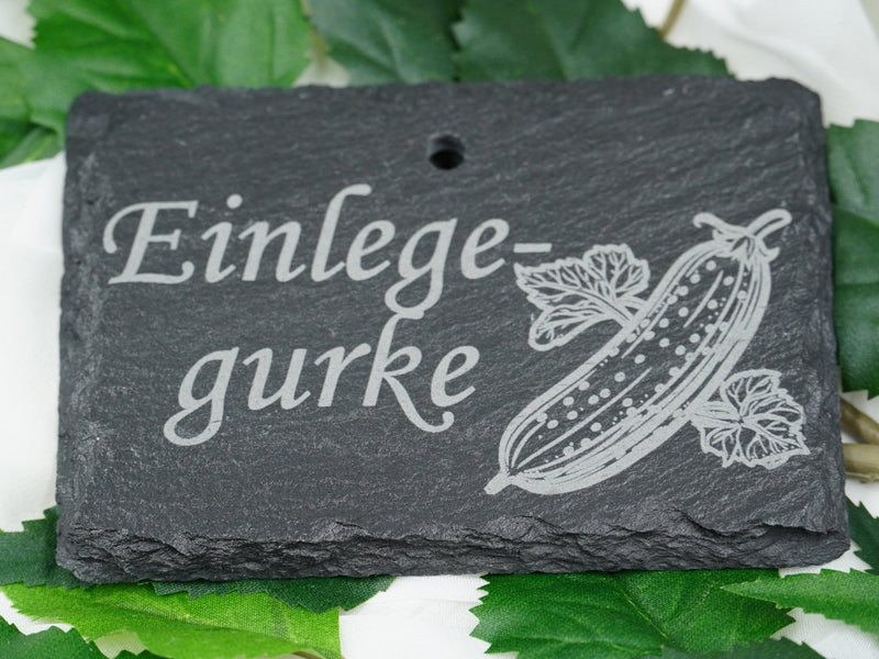 Schieferschild für Gemüse und mehr – Laser graviert & wetterfest - RJC-Circle