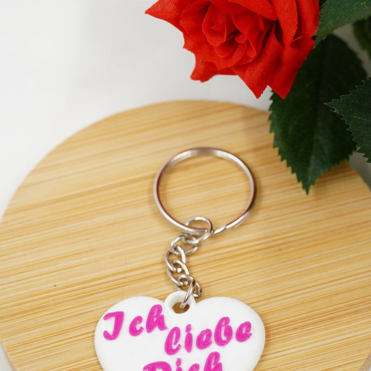 Schlüsselanhänger Herz mit Schriftzug, 3D - Druck - RJC - Circle