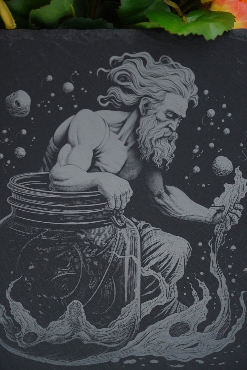 Sternzeichen auf Schieferplatte, personalisierbar - RJC - Circle