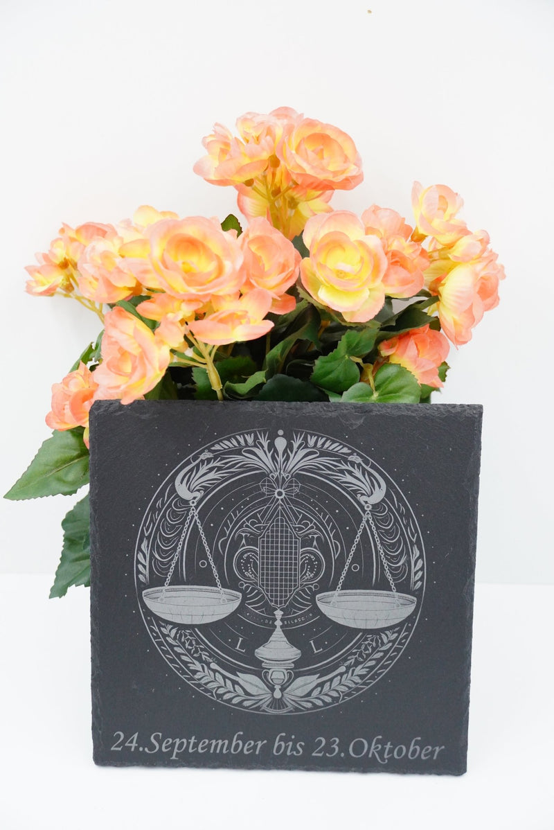 Sternzeichen auf Schieferplatte, personalisierbar - RJC - Circle