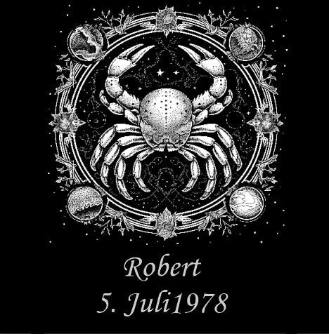 Sternzeichen auf Schieferplatte, personalisierbar - RJC - Circle