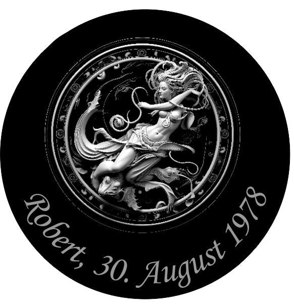 Sternzeichen auf Schieferplatte, personalisierbar - RJC - Circle