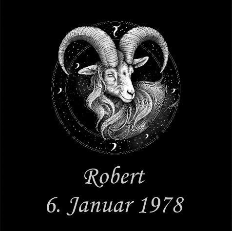 Sternzeichen auf Schieferplatte, personalisierbar - RJC - Circle