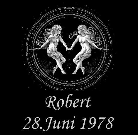 Sternzeichen auf Schieferplatte, personalisierbar - RJC - Circle