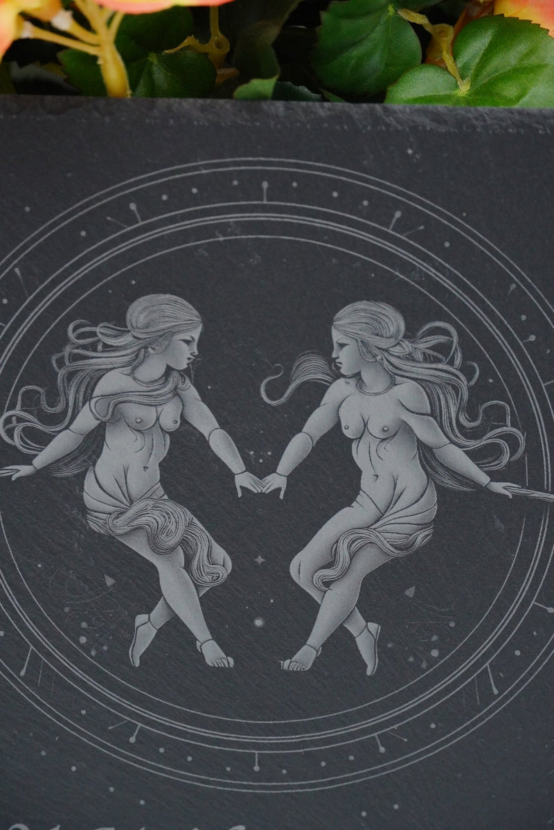 Sternzeichen auf Schieferplatte, personalisierbar - RJC - Circle