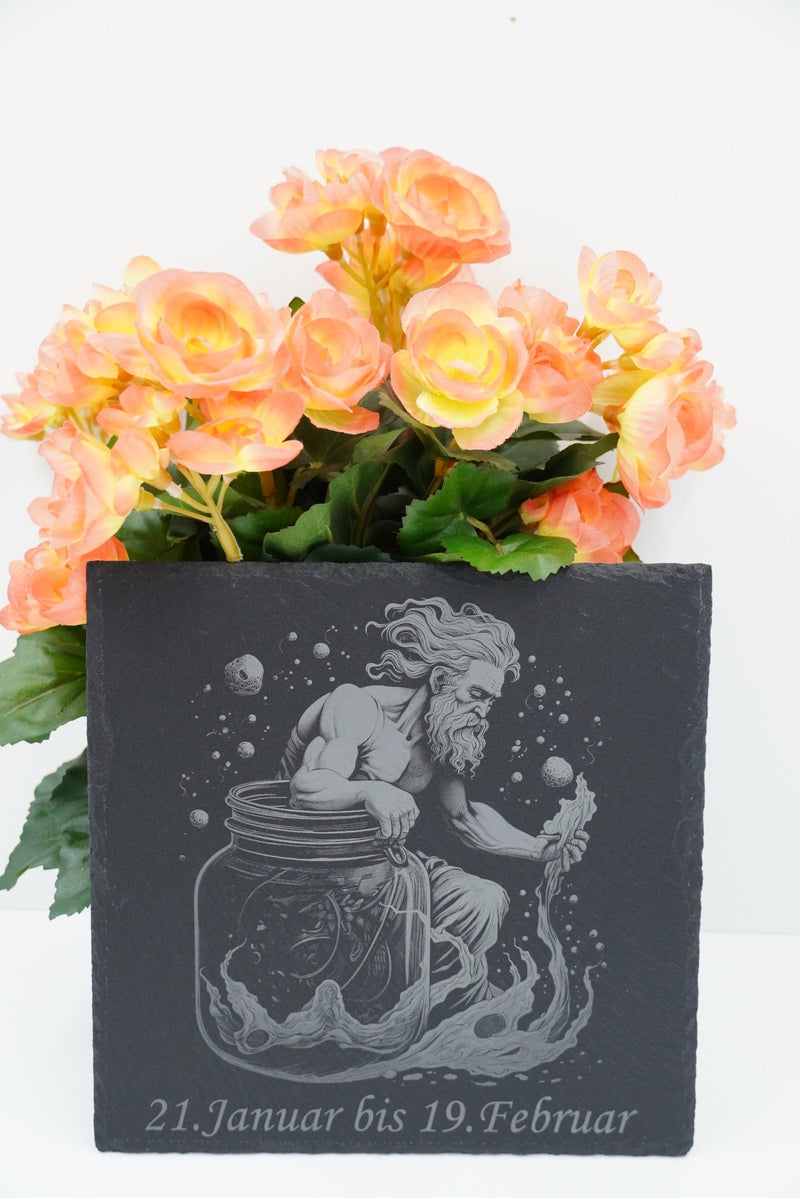 Sternzeichen auf Schieferplatte, personalisierbar - RJC - Circle