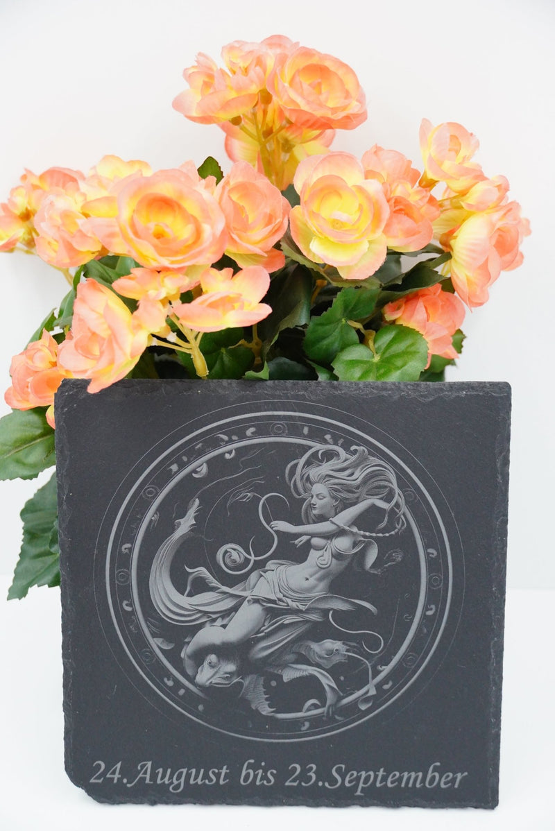 Sternzeichen auf Schieferplatte, personalisierbar - RJC - Circle