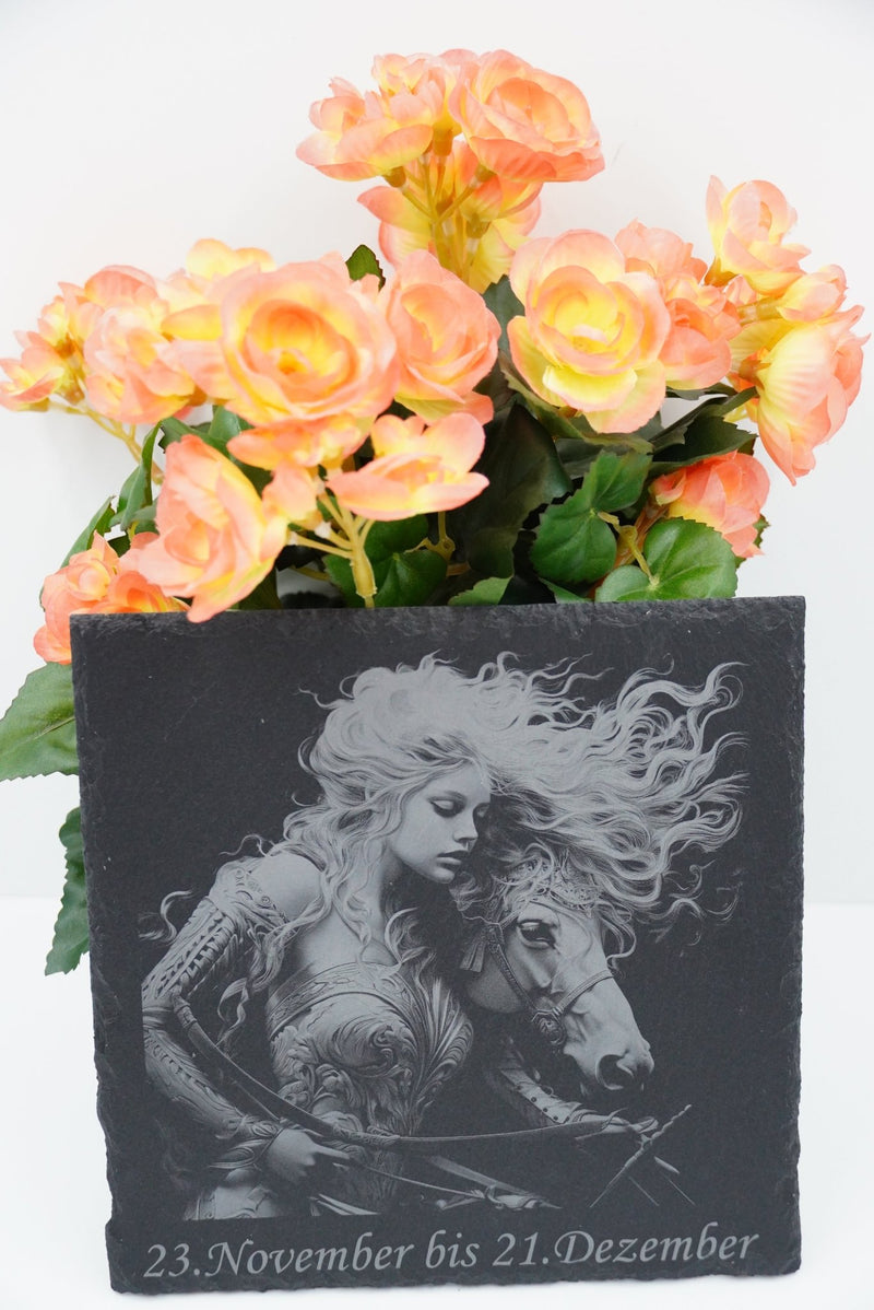 Sternzeichen auf Schieferplatte, personalisierbar - RJC - Circle