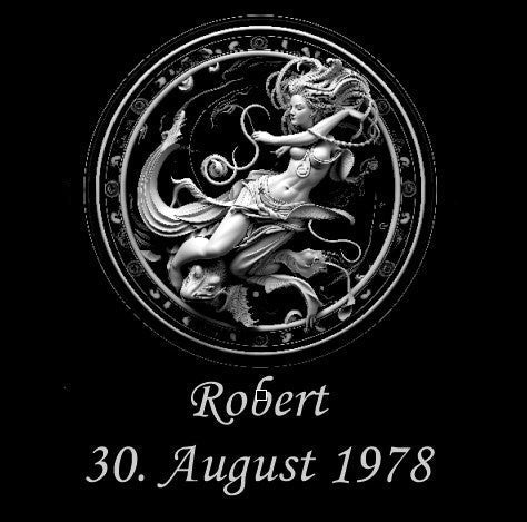 Sternzeichen auf Schieferplatte, personalisierbar - RJC - Circle