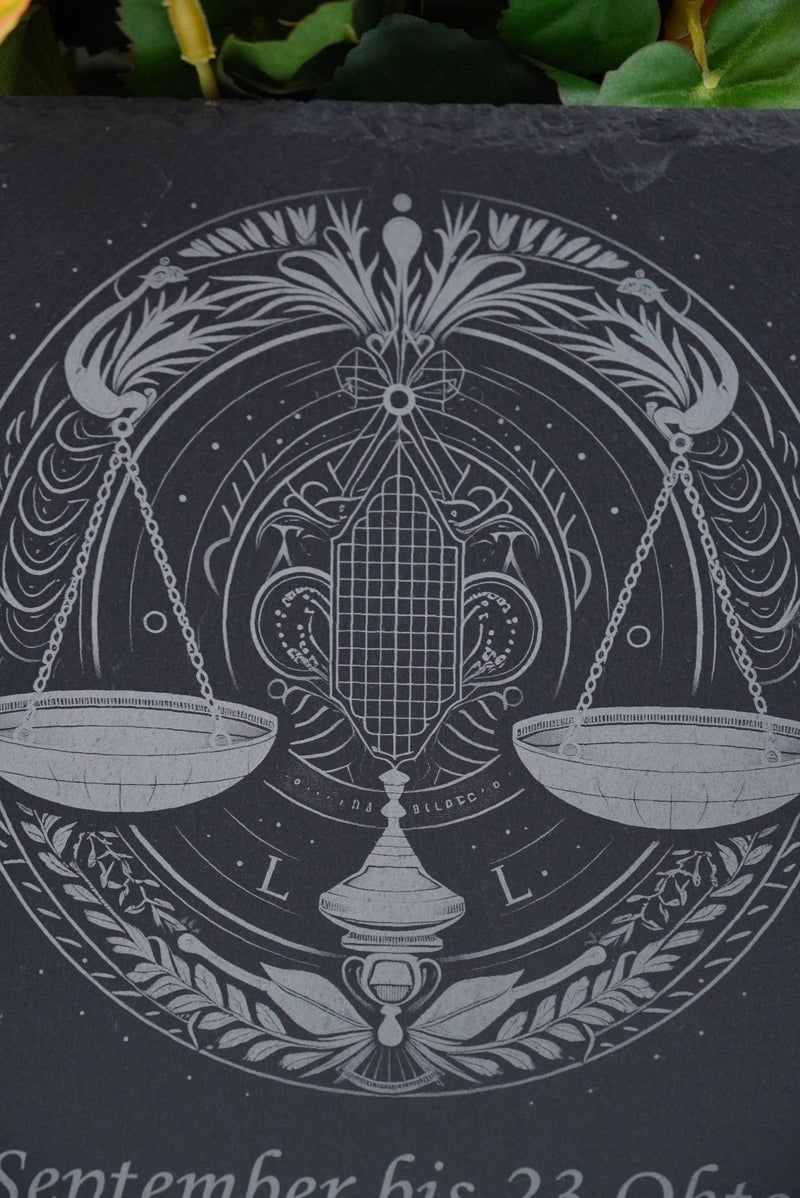 Sternzeichen auf Schieferplatte, personalisierbar - RJC - Circle