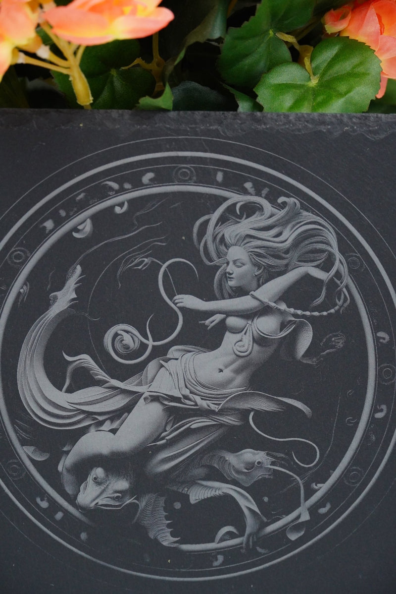 Sternzeichen auf Schieferplatte, personalisierbar - RJC - Circle