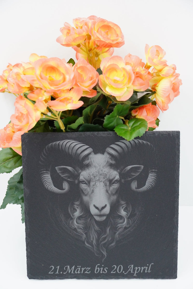 Sternzeichen auf Schieferplatte, personalisierbar - RJC - Circle