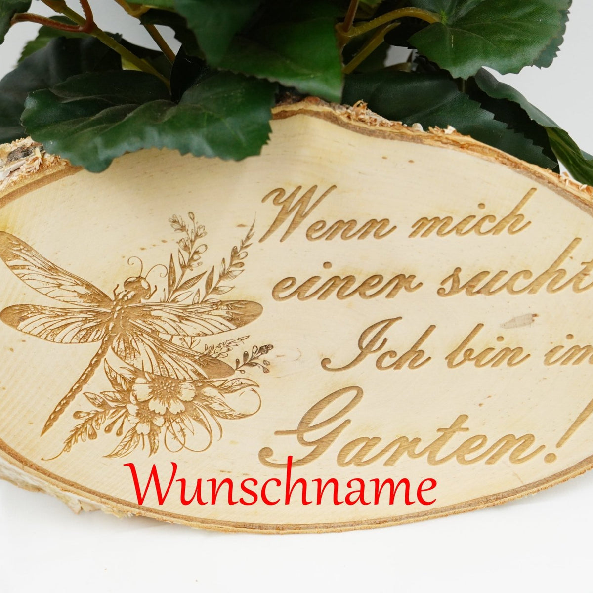 Tür - /Gartenschild Birke "Bin im Garten" - personalisierbar - RJC - Circle