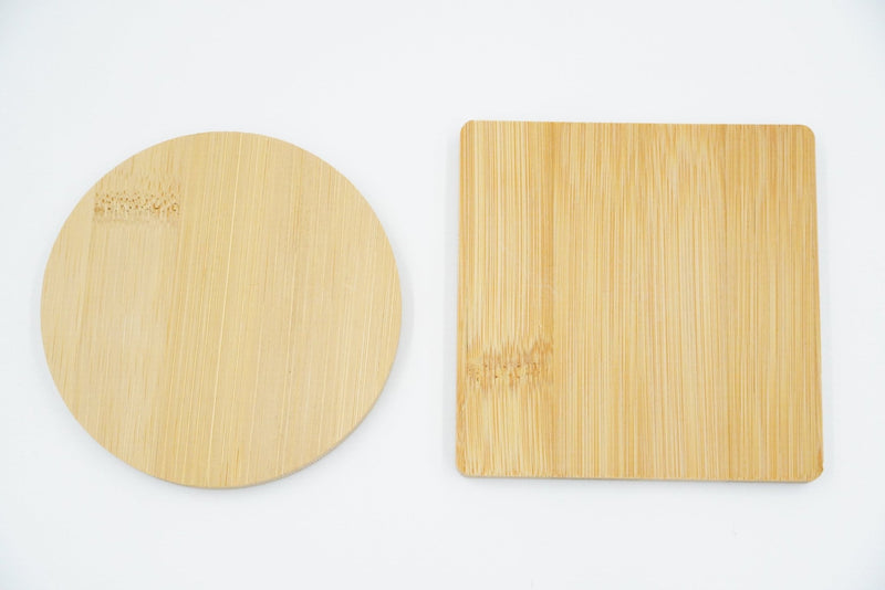 Bambus-Untersetzer 4er Set rund und eckig, rutschfest, nachhaltig, stilvoll