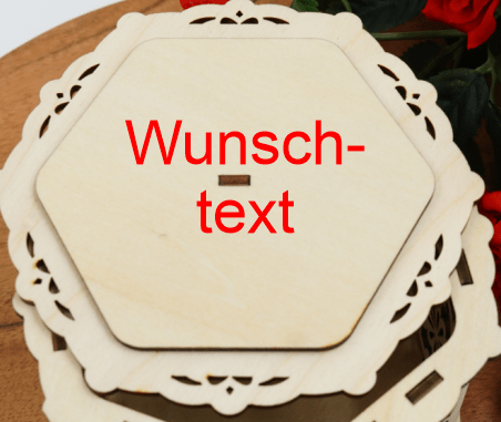 Valentin Geschenkbox sechseck Blumendesign - personalisierbar - RJC - Circle
