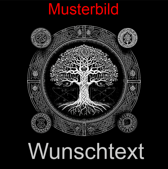 Vikings Untersetzer Yggdrasil mit gordischen Knotenornament - personalisierbar - RJC - Circle