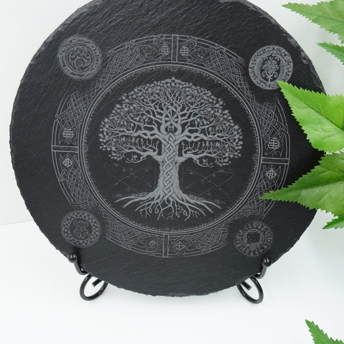 Vikings Untersetzer Yggdrasil mit gordischen Knotenornament - personalisierbar - RJC - Circle