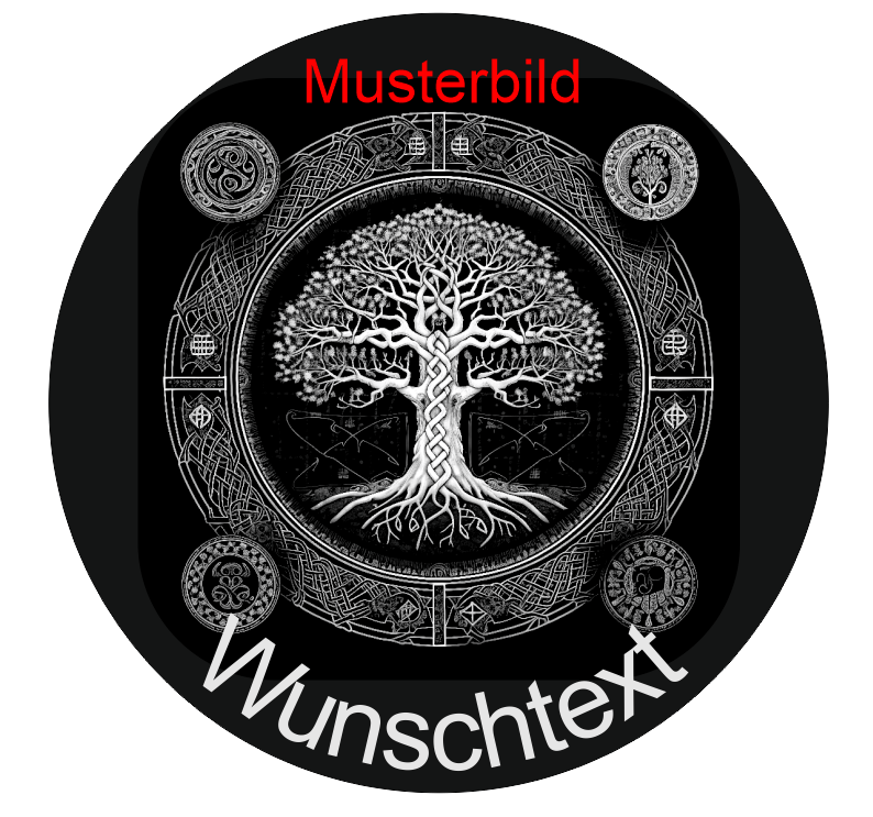 Vikings Untersetzer Yggdrasil mit gordischen Knotenornament - personalisierbar - RJC - Circle