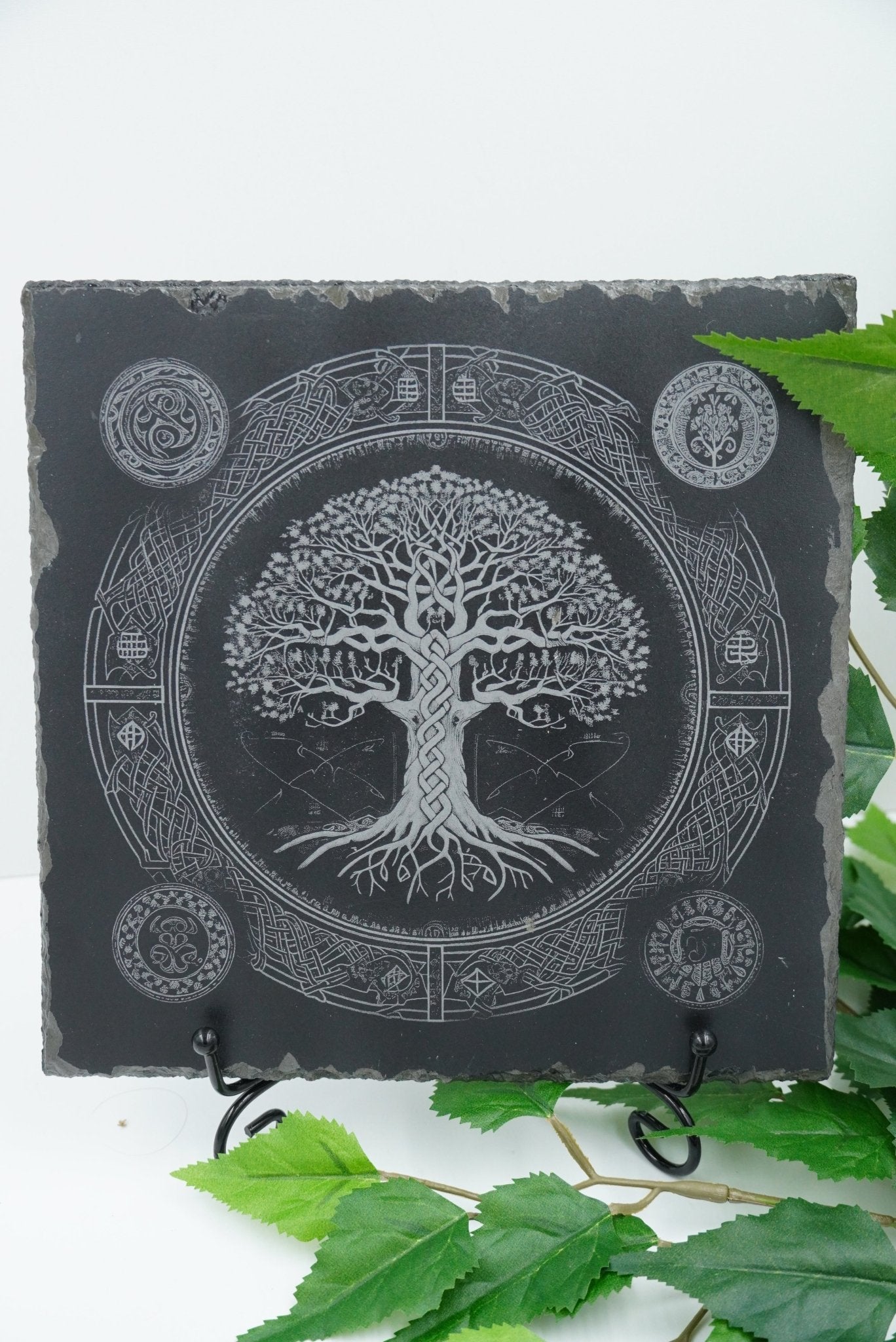 Vikings Untersetzer Yggdrasil mit gordischen Knotenornament - personalisierbar - RJC - Circle