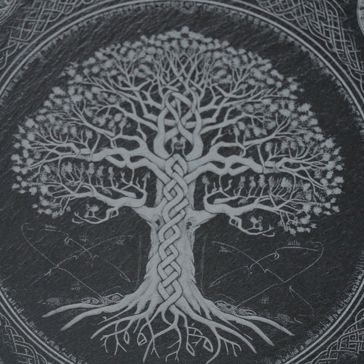 Vikings Untersetzer Yggdrasil mit gordischen Knotenornament - personalisierbar - RJC - Circle