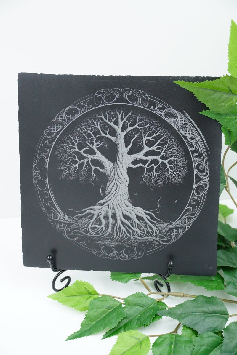 Vikings Untersetzer Yggdrasil mit Ornamente - personalisierbar - RJC - Circle