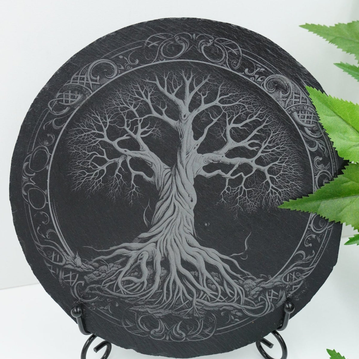 Vikings Untersetzer Yggdrasil mit Ornamente - personalisierbar - RJC - Circle